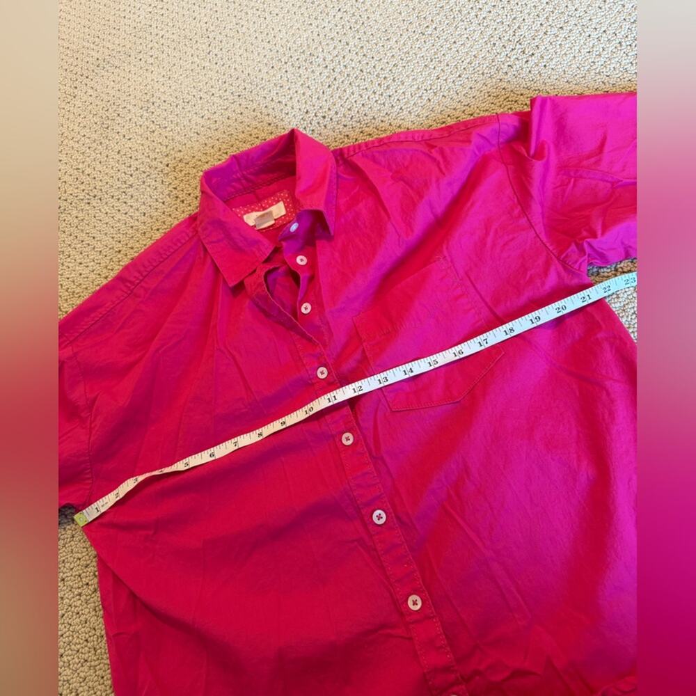 Maeve by Anthropologie Button Down Hot Pink Longsleeve Size XS Oversized - Picture 8 of 9